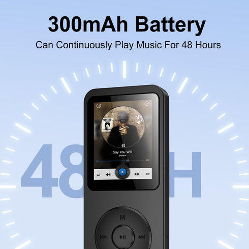 KeenPlus 64GB MP3 5.3, 1.8 inch 128GB(Black) Player with Bluetooth Screen Portable Music Player with Speaker, FM Radio