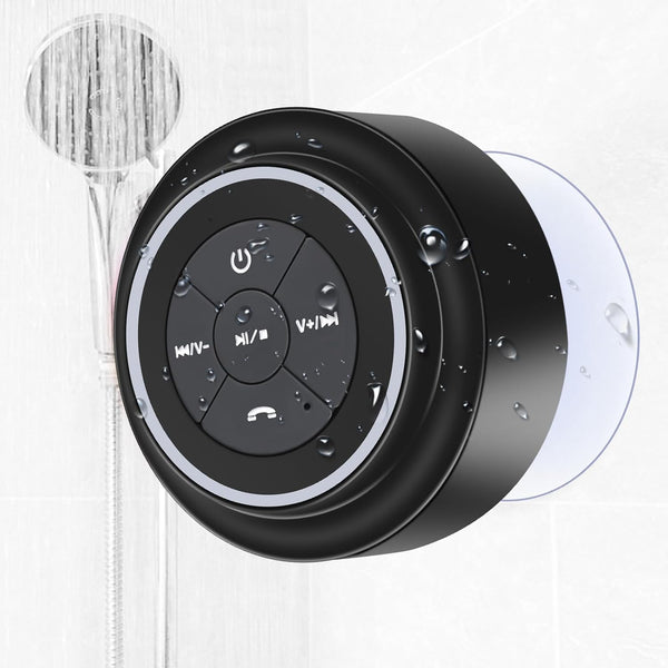 Waterproof Shower Speaker | Portable Bluetooth Speaker with Suction Cup, IPX7 Waterproof for Shower, Pool, Travel, Beach