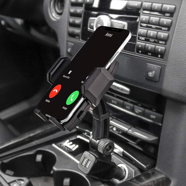 woleyi Fast Charging Car Phone Holder, Dual USB Port Car Charger Mount for iPhone 11 Pro Max and All Smartphones