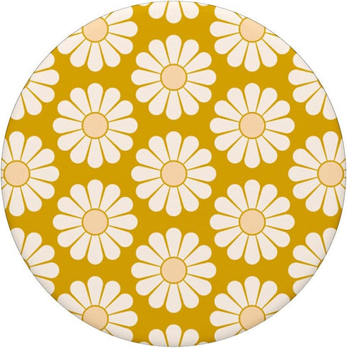 Mustard Yellow Daisy Floral Flower Design PopSockets Swappable PopGrip
