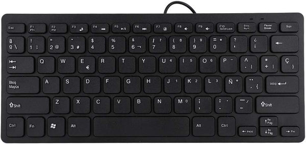 Wired Spanish Keyboard, USB Interface, 78 Keys Ultra-Thin Design for Desktop Computer, Suitable for Office and Games