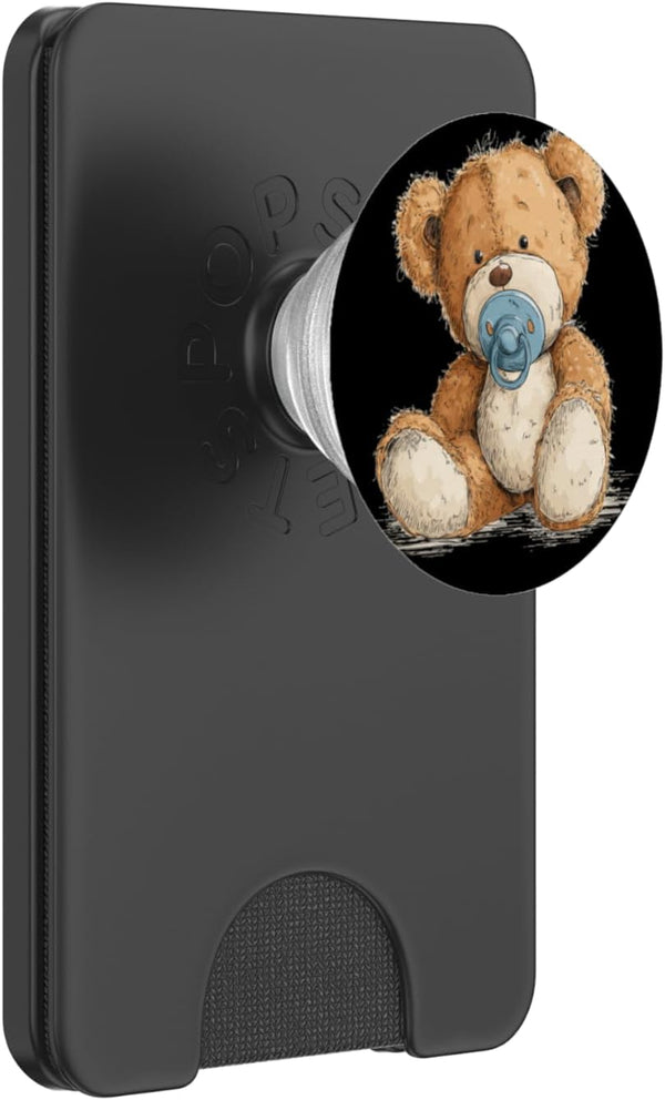 Pacifier Teddy Bear Outfit Cute Teddy Baby with Pacifier PopSockets PopWallet for MagSafe