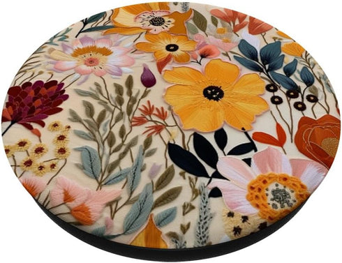 Floral Flower Mixed Colorful Blossoms PopSockets Standard PopGrip