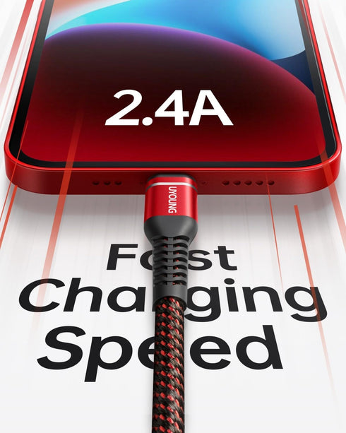3FT iPhone Charging Cable MFi Certified 3Pack 3 Foot Lightning Cable Fast USB Nylon Braided Charger Cord Compatible with iPhone 14/13/12/11/X/XS/XR/XS Max/8/7/6/5S/SE/iPad by UYOUNG