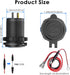 Qidoe 36W Dual QC3.0 USB Power Charger Socket, Waterproof 12V USB Outlet with Touch Switch for RV Motorcycle Boat