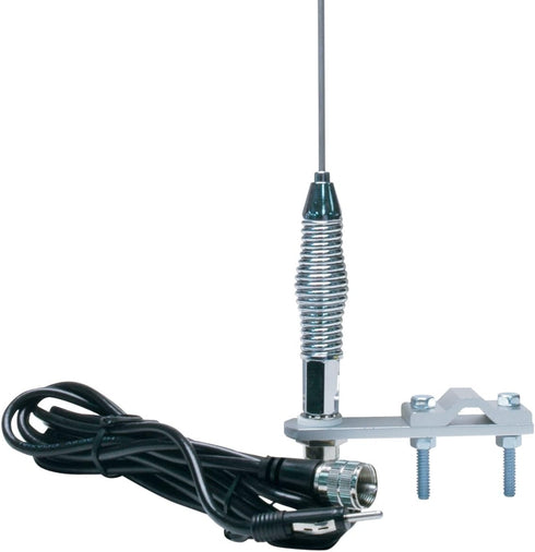 RoadPro (RP-557) 28" 2" AM/FM Mirror Mount Stainless Steel Antenna Kit with Shock Spring