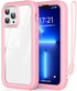 WXR Compatible with iPhone 13 Pro Max Case, Soft Silicone & Crystal Clear Hard PC Back, Military Grade Protection