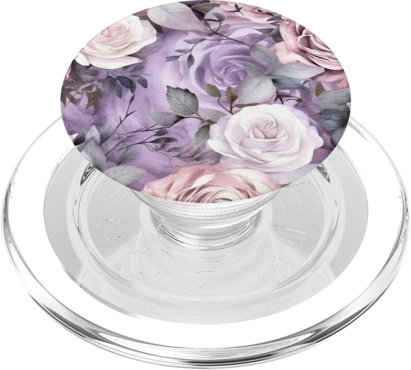 Purple Flower PopSockets PopGrip for MagSafe - Floral Lavender Blossom Rose