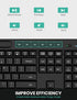 LIZRROT 2.4GHz Ergonomic Wireless Keyboard and Mouse Combination, Quiet Full Length Mouse and Keyboard, Wrist Stand