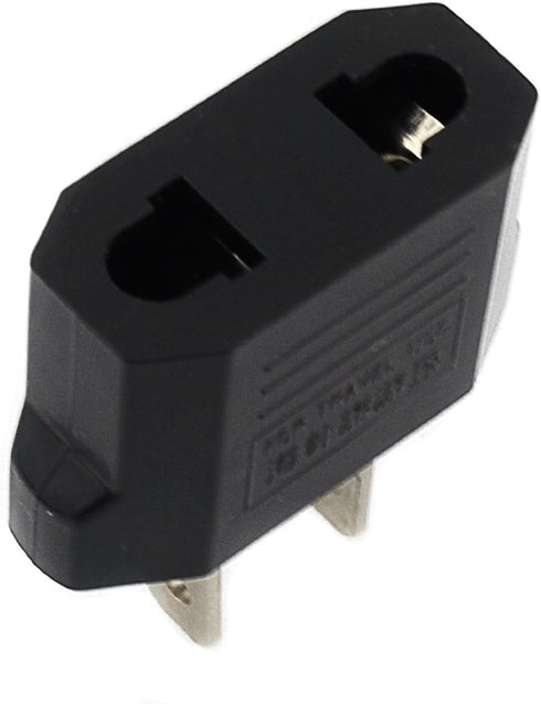 ANRANK E-U4113619AK European to USA American Outlet Plug Adapter, Black, 2-Pack