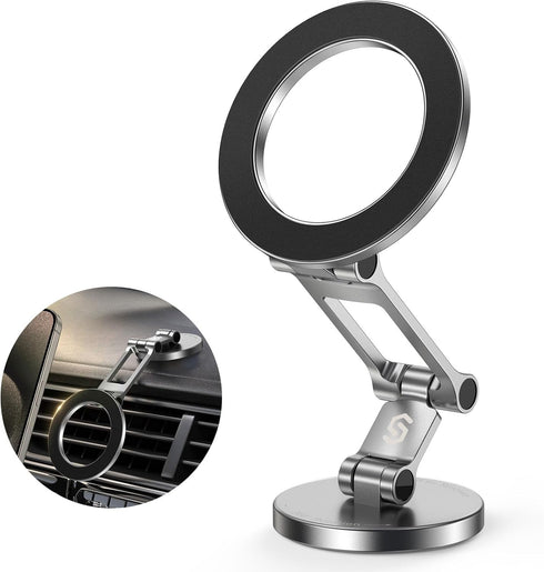 SYNCWIRE Fits MagSafe Car Mount, All-Metal Magnetic Phone Holder for Car, 360° Rotation Magnetic Car Mount