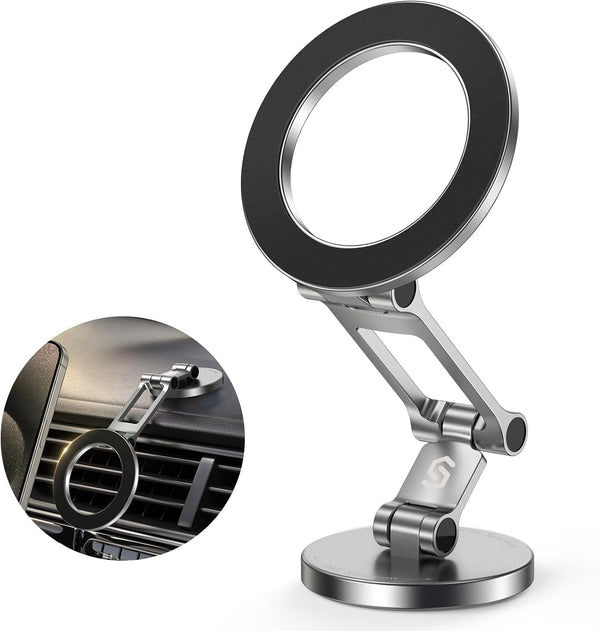 SYNCWIRE Fits MagSafe Car Mount, All-Metal Magnetic Phone Holder for Car, 360° Rotation Magnetic Car Mount
