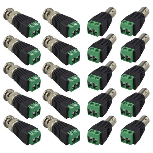FULARR 20Pcs Professional Connector Kit, 10 Pairs BNC Male & Female Socket Screw Terminal Block Adapter