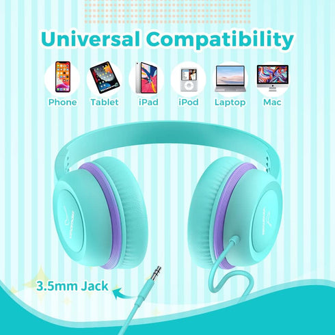 Kids Headphones - Wired Ear Headphones with Safe Volume Limiter 85dB for Children/School