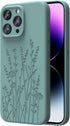Midnight Green Flower Magnetic Silicone Case for iPhone 15 Pro, Magsafe Compatible, Camera Protection, Soft Microfiber
