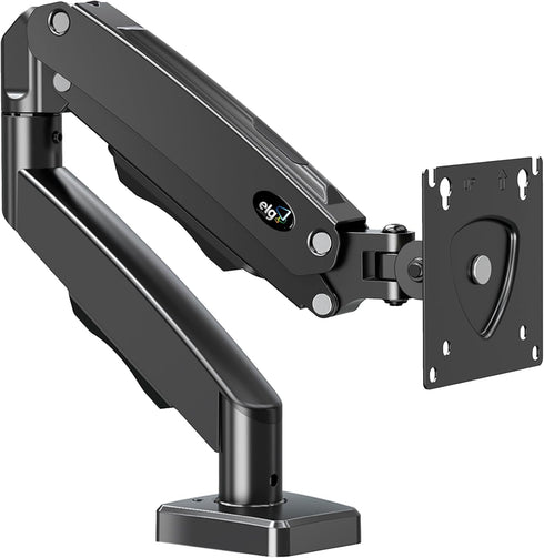 ELG Full Motion Gas Spring Single Monitor Desk Mount with Swivel, Tilt &