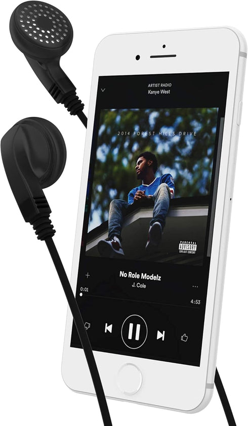 Maeline Bulk Earphones - 100 Pack Wholesale Bundle with 3.5 mm Headphone Plug, Black