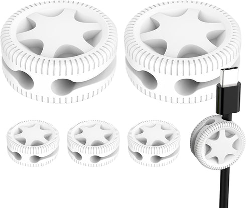 Generic Cable Holder Clips Double Slot Car Tire Shape, Portable, Desk Computer Phone,