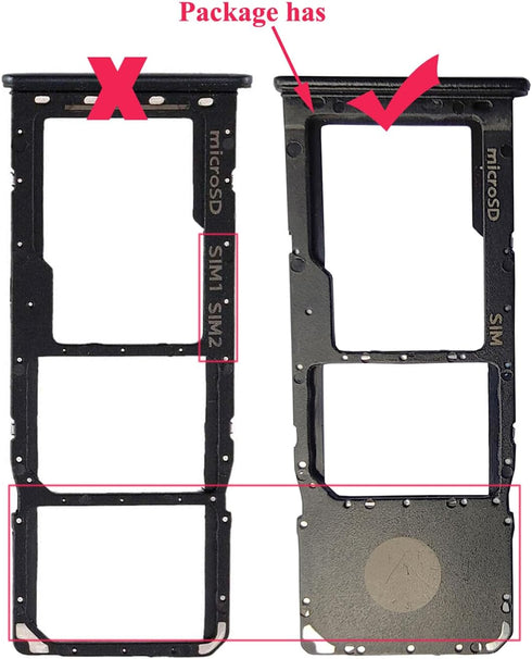 Galaxy A20 A30 A50 Single Sim Card Tray Holder (Plastic, Black)