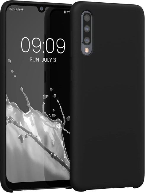 kwmobile Black Case for Samsung Galaxy A50 - Soft Finish TPU Silicone Phone Cover