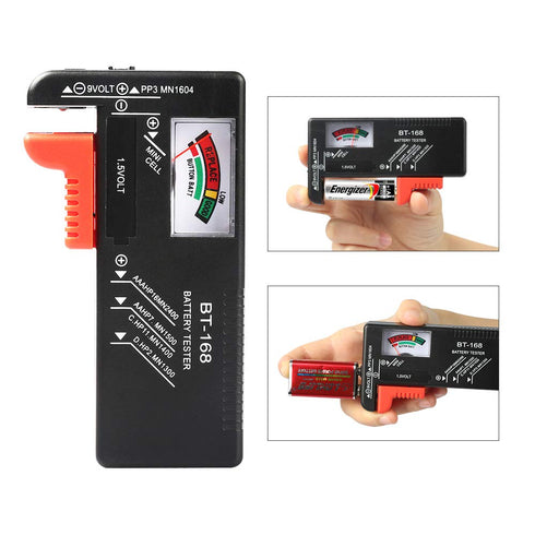2Pcs Battery Tester Checker, Universal Model BT-168 for AA AAA C D 9V 1.5V Button Cell Batteries