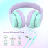 Gradient Purple Kids Headphones - Wired Over Ear with Microphone, 85/94dB Volume Limiter, Foldable, Sharing Jack.