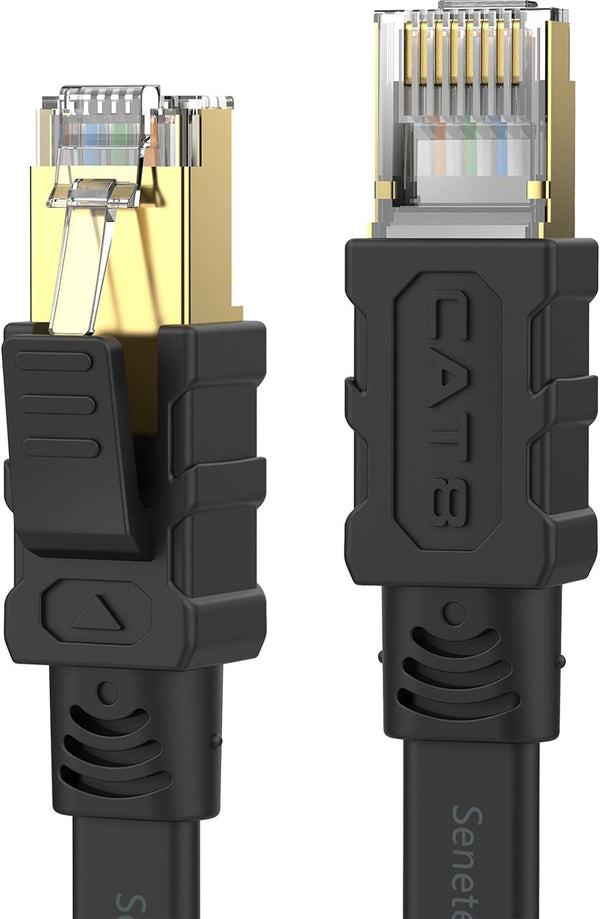 Senetem Cat 8 Ethernet Cable 75FT, High Speed 40Gbps 2000Mhz Flat Internet