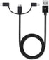 BoxWave D19 MP3 3-in-1 Cable Compatible with RUIZU Bluetooth Player - AllCharge Cable - Jet Black