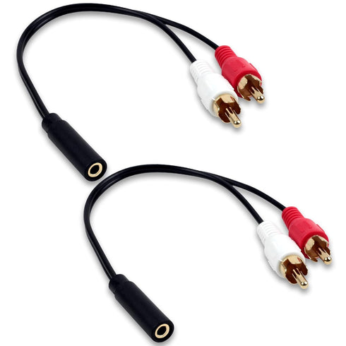 Brvlsoc 3.5mm Female to 2 RCA Male Splitter Audio Cable Gold-Plated Stereo Y