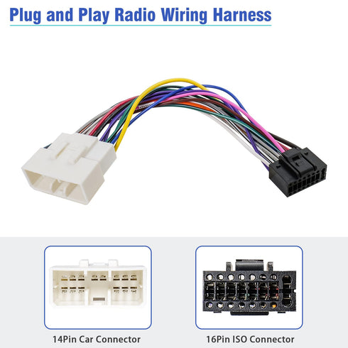 16Pin-14Pin Android Radio Wiring Harness Replacement for Subaru Outback Forester Liberty Legacy Impreza WRX,Aftermarket