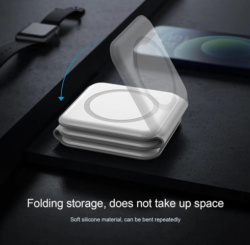 Magnetic Wireless Charging Station 3-in-1, Foldable Fast Charger for iPhone 15/14/13/12 Pro Max, Smart Watch and Ear