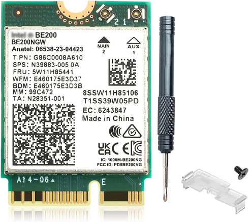 M.2 WiFi 7 Card Key E BE200, Wireless BT5.4 Network Adapter, 2.4G/5G/6GHz, 9.3Gbps for WiFi7/WiFi6E/WiFi6