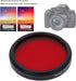 Full Red Lens Filter for Nikon Camera, Waterproof Optical Glass Filter