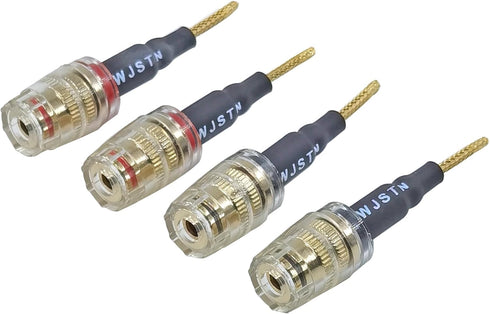 Flex Pin Banana Plugs to 4mm Female Banana Jack Speaker Audio Adapter for Spring Loaded Terminals Amplifier Speaker Sound Systems 4Pack (Flex -Type to 4mm Female)