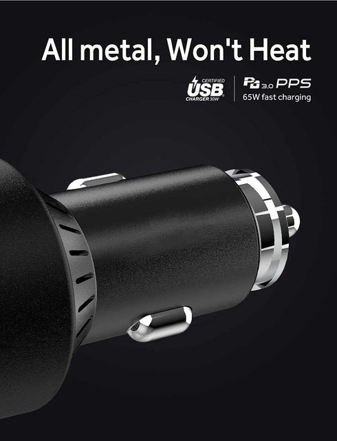 95W 3 Port USB C Fast Car Charger, 65W 30W PPS PD Type C Adapter for iPhone 15 14 Pro Max, Samsung S21 S10 Note10/20