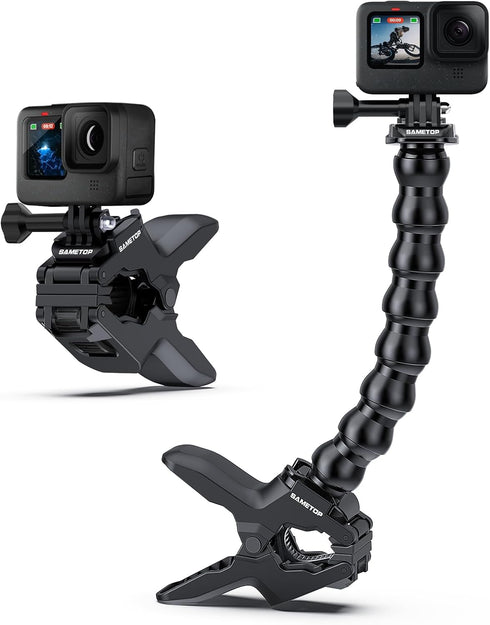Jaws Flex Clamp Mount Gooseneck Clip for GoPro Hero 1-13, Session, DJI Osmo Action Cameras