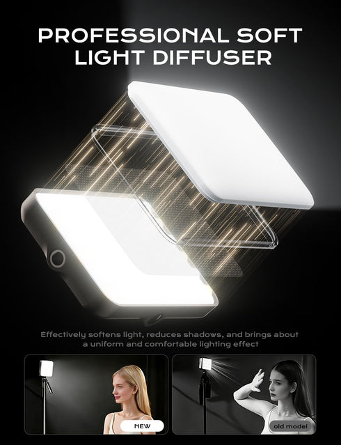degeca 66 25 96+ 3 2 360 2000mAh LED & RGB Portable Selfie Light, CRI, White & RGB Modes, Rotatable Phone Clip & Camera