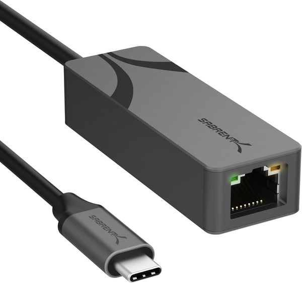 SABRENT USB C to 2.5 Gbps Ethernet Adapter, Aluminum Portable Adapter for MacBook Pro, Air