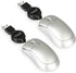 EEEKit 2 Pack Mini Retractable Cable USB Optical Mouse in White