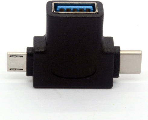 2in1 Micro USB 3.0 and 2.0 Type C OTG Adapter, USB-C Male to USB-A 3.0 Female Converter for Android Devices
