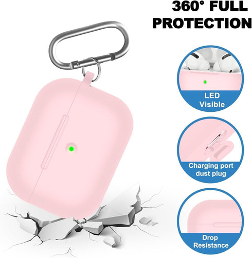 AirPods Pro Case Cover, Soft Silicone Case with Cleaner Kit, Light Pink