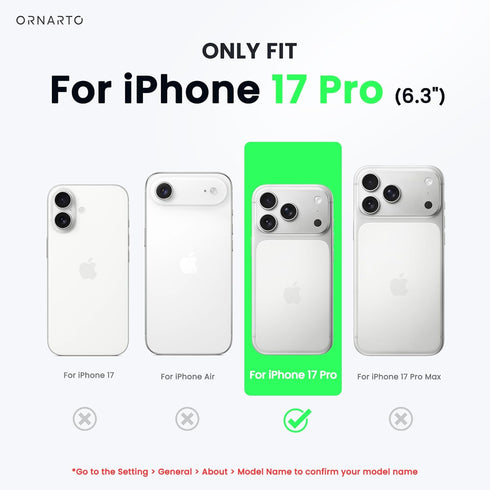 ORNARTO 17 6.3", 4 17 Compatible with iPhone Pro Case Slim Liquid Silicone Layers Full Covered Soft Gel Rubber