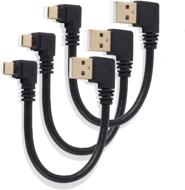 Right Angle Micro USB Cable 90 Degree Charger Cord for Samsung Galaxy S7/S6/S5, Kindle Fire, TV Stick (3-Pack)