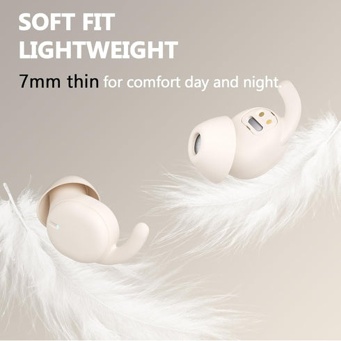 6H Invisible Sleep Earbuds, Bluetooth, Noise Reduction, Touch Control, Playtime, Timer, Music and Sleep Mode, Sleeping