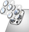 2 Pack Camera Lens Protector for iPhone 15 Pro Max/Pro, Titanium Alloy Glass Cover (Silver)