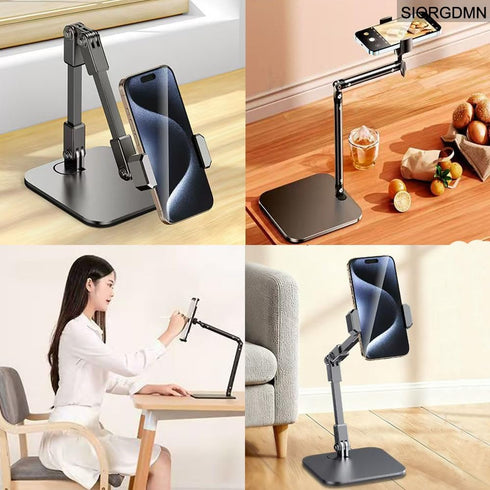 SIORGDMN Overhead phone stand for Video Recording on desk,Adjustable Smartphones holder,Articulating Arm Stand