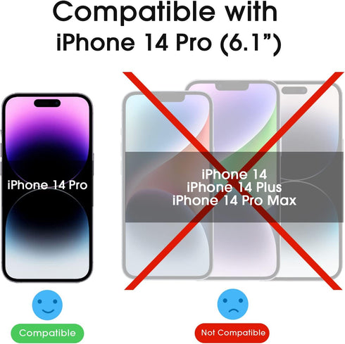 amFilm OneTouch Glass Screen Protector for iPhone 14 Pro 6.1 Inch 2022 with Camera Lens Protector, Easiest Installation, Dynamic Island Compatible, Bubble Free, Tempered Glass, 2+2 Pack