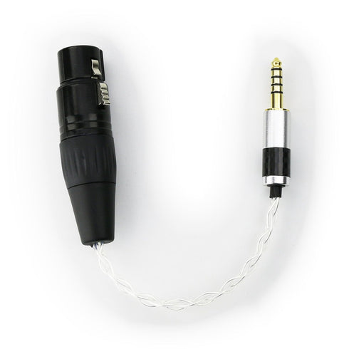 NewFantasia 4.4mm Male to 4-pin XLR Balanced Female Silver Plated Headphone Audio Adapter for Sony WM1A, NW-WM1Z