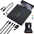 External CD DVD Drive with 4 USB Ports, 2 TF/SD Card Slots, USB 3.0 Portable Player Burner Reader for Laptop Mac PC