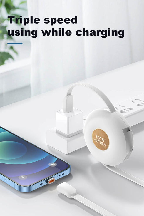 3 in 1 Magnetic Retractable Charging Cable, 60W Power Delivery USB-C/Micro USB, Compatible with Cell Phones, 39 inches